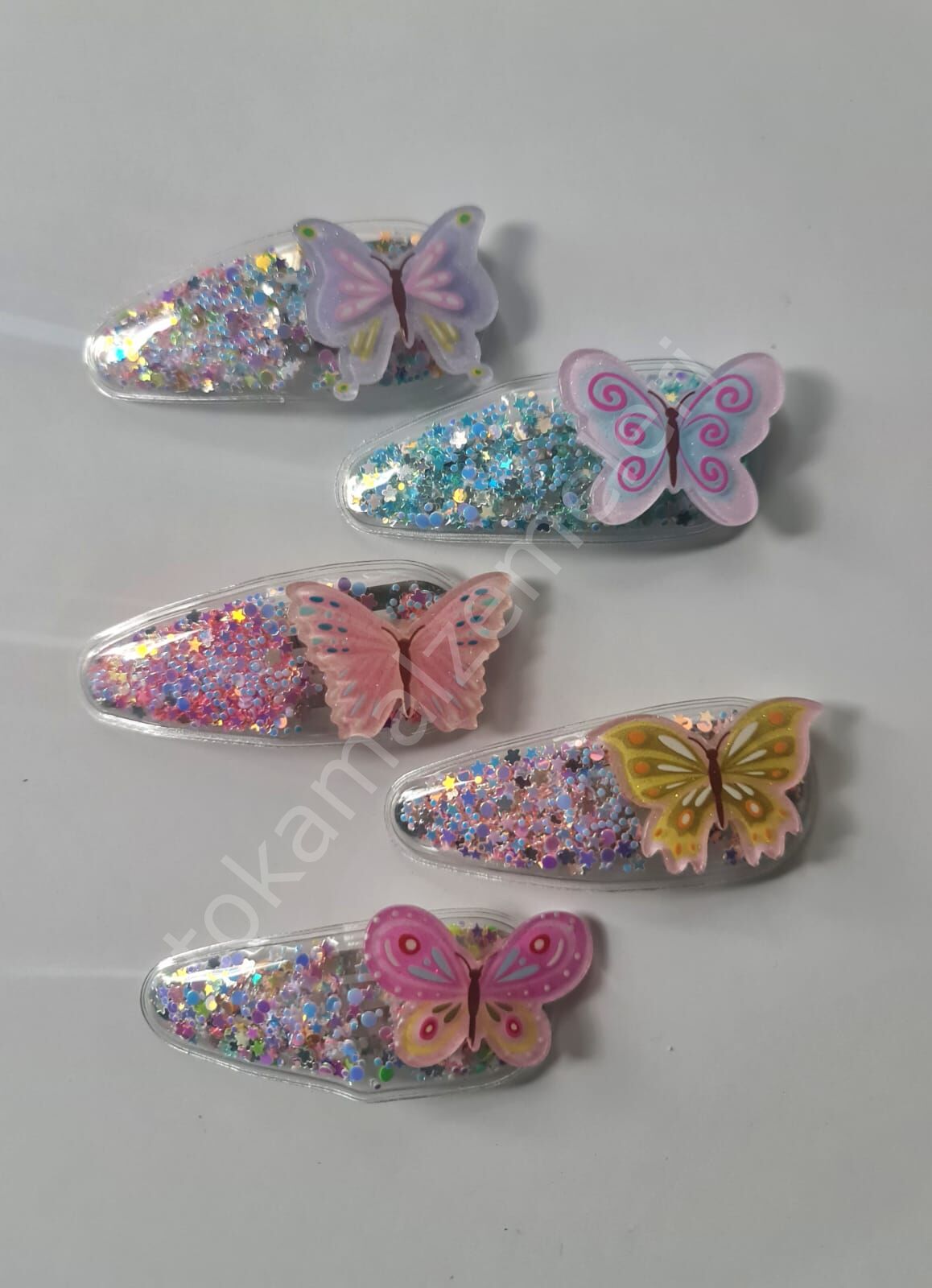 Kelebekli Şeffaf Tokalar