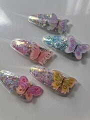 Kelebekli Şeffaf Tokalar