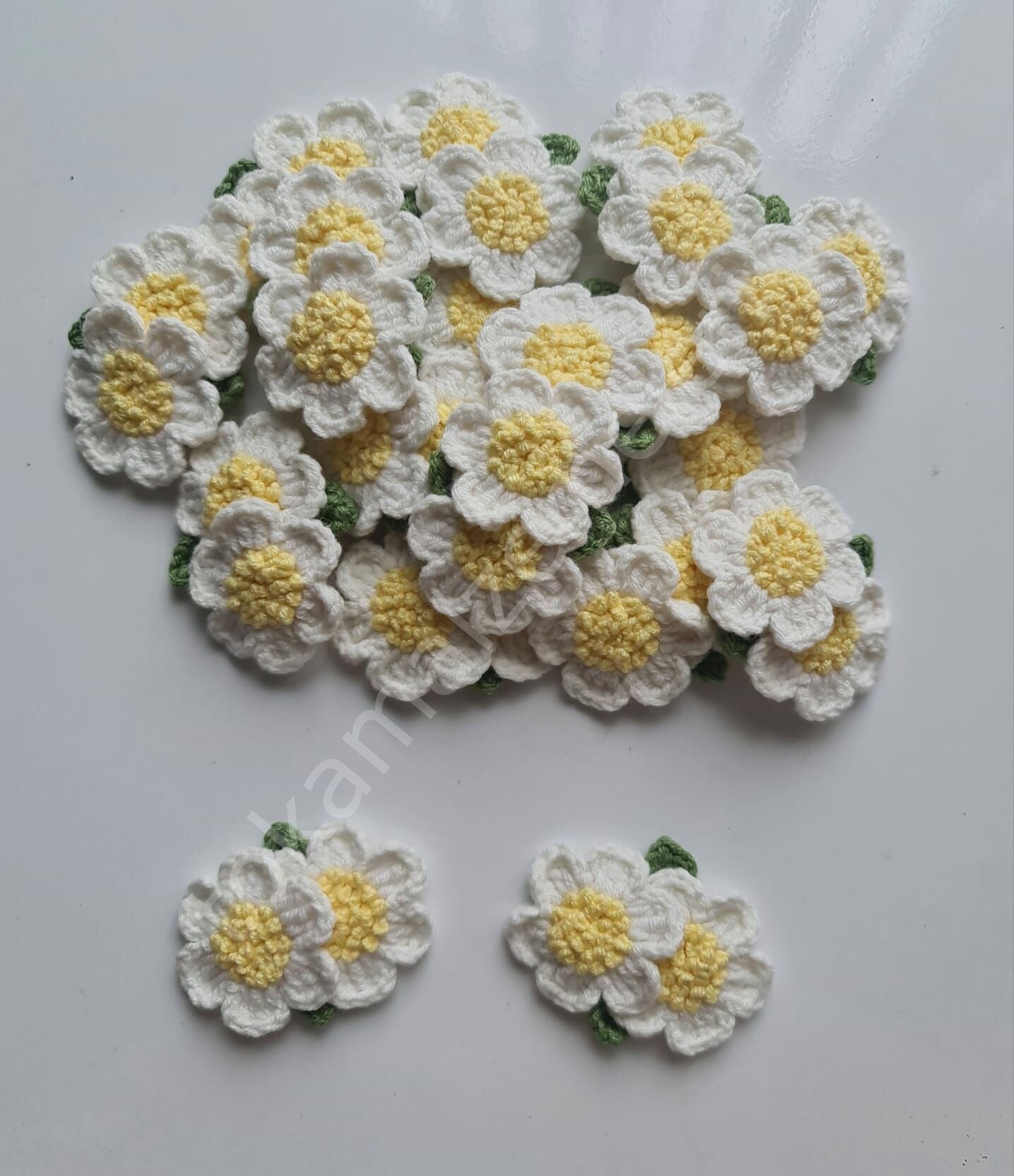 İkili örgü papatya