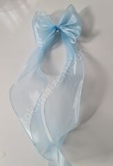 Şifon Büyük Fiyonklar Otomatik Mekanizmalı Bebe Mavisi