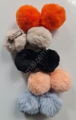 Kürk ponponlar pens tokalı