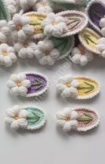 Oval Örgü çiçekler