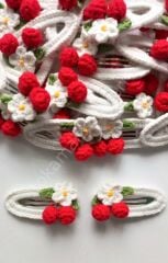 Kırmızı kirazlı çıtçıt toka