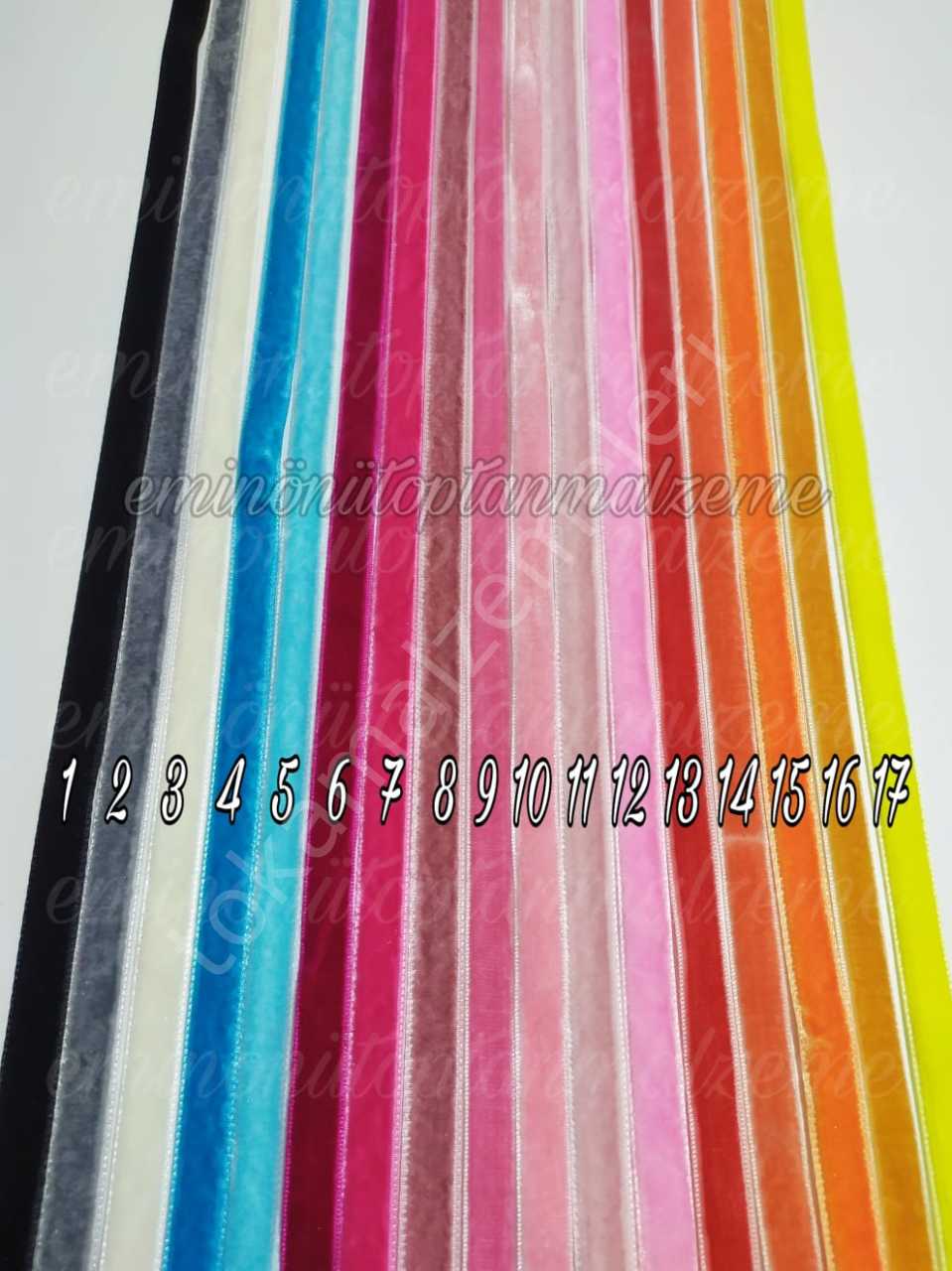 1 cm Kadife Kurdele (2mt) 33 renk