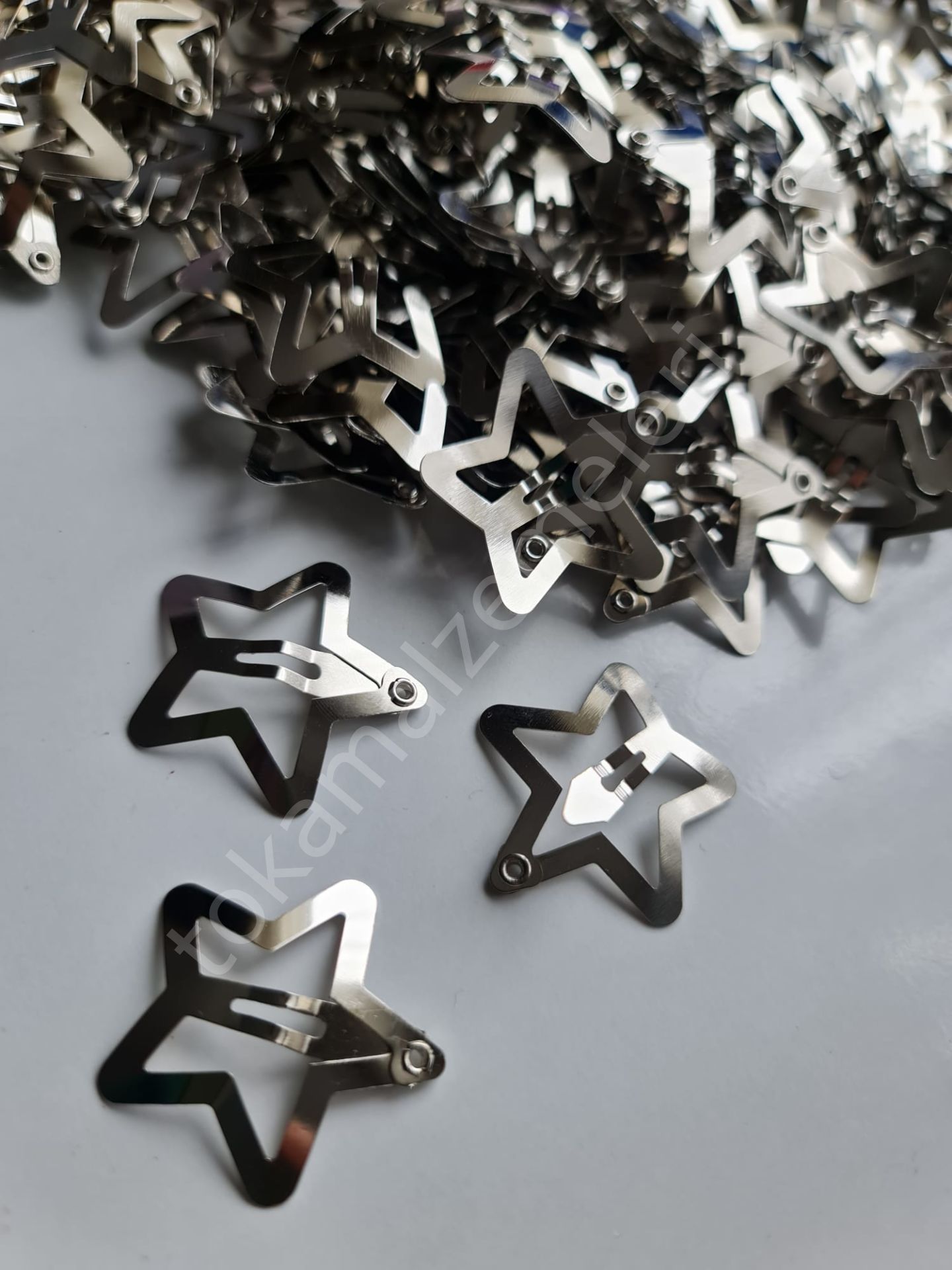 Yıldız gümüş Çıtçıt toka (25li) 3cm ve 4cm