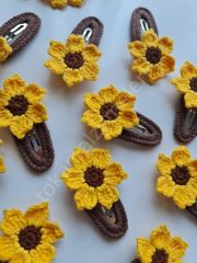 Çıtçıt tokalı Örgü ayciçekleri