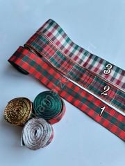 2.5 cm ekoseli kurdeleler