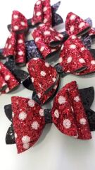 Dökülmez simli minnie puantiyeli fiyonk