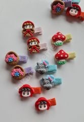 Kırmızı başlıklı kız toka seti