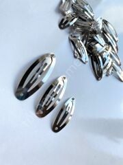 6cm oval çıtçıt 100lü paket gümüş
