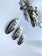 4cm oval çıtçıt 20li paket gümüş