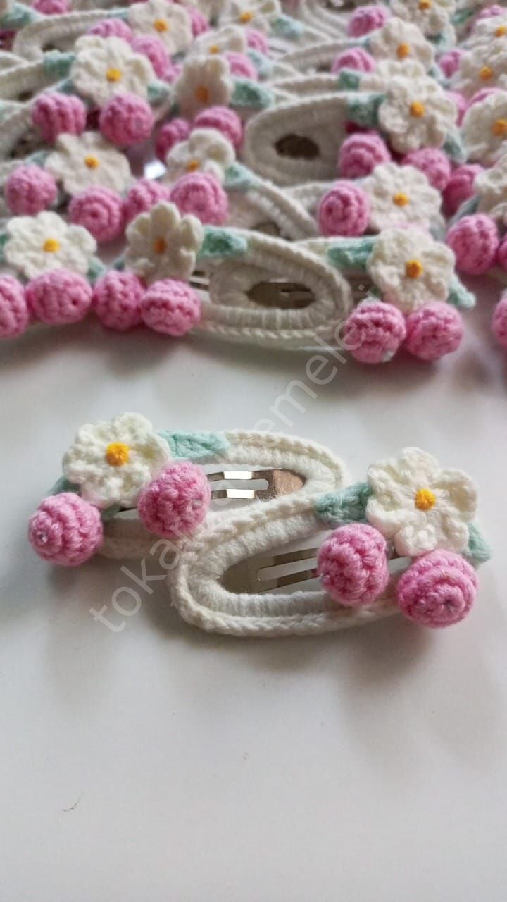 Pembe kirazlı çıtçıt toka