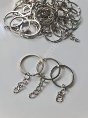 Ezme Zincirli Anahtarlık Halkası (25li) gümüş 3cm