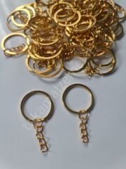 Ezme Zincirli Anahtarlık Halkası (25li) altın 3cm