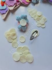 Daire Yumuşak Keçeler (50li) Beyaz ve Ekru